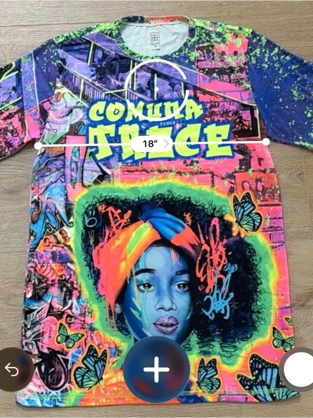 Medellín Comuna 13 T-Shirt Mens M All Over Print Neon Graffiti Colombia AOP